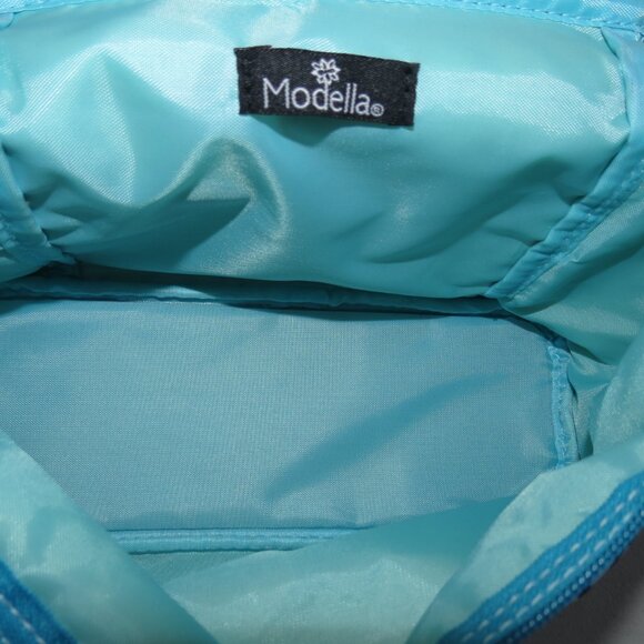 Modella 9 inch White and Blue Floral Bag - Picture 2 of 4